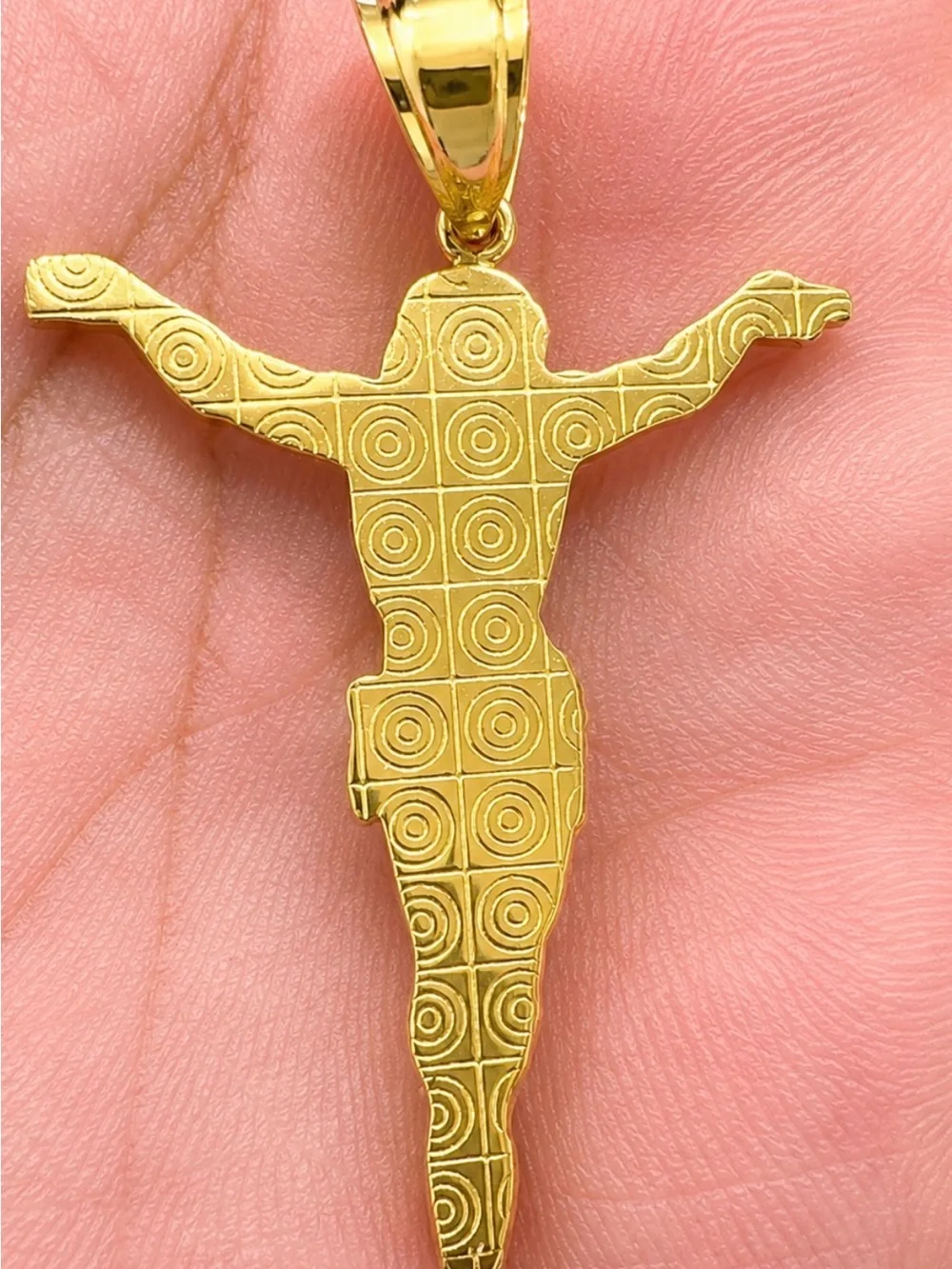Gold-Tone Crucifix Pendant with Figure